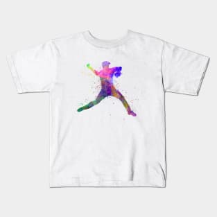 Baseball player in watercolor Kids T-Shirt